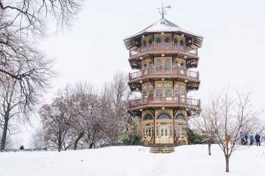Patterson Park Pagoda içinde Baltimore, Maryland karda.