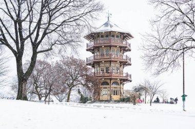 Patterson Park Pagoda içinde Baltimore, Maryland karda.