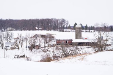 Bir kar görünümünü çiftlik York County, kırsal alanda Penn kaplı.