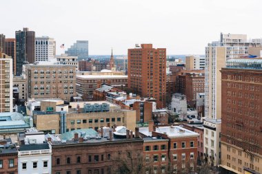 Mount Vernon ve şehir merkezinde Baltimore, Maryla binaların görünümü