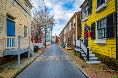 Annapolis, Maryland Pinkney Street boyunca evleri.