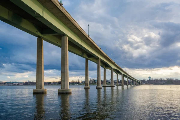 The Naval Academy Bridge over the Severn River, in Annapolis, Ma — Stock Photo, Image