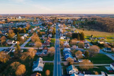 Aerial view of Main Street, in Shrewsbury, Pennsylvania. clipart