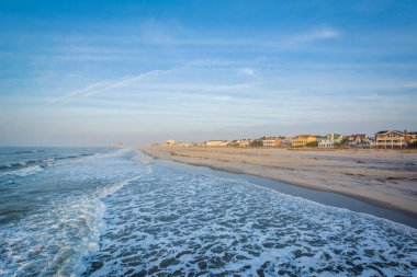 Atlantik Okyanusu ve sahil Ventnor City, New Jersey.