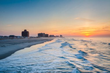 Atlantik Okyanusu Ventnor City, New Jersey, gündoğumu,.