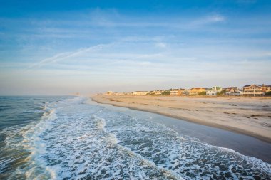 Atlantik Okyanusu ve sahil Ventnor City, New Jersey.