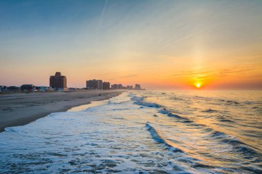 Atlantik Okyanusu Ventnor City, New Jersey, gündoğumu,.