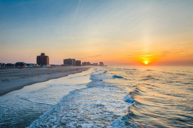 Atlantik Okyanusu Ventnor City, New Jersey, gündoğumu,.