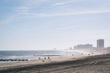 Plaj ve Atlantik Okyanusu Atlantic City, yeni Jerse görünümünü