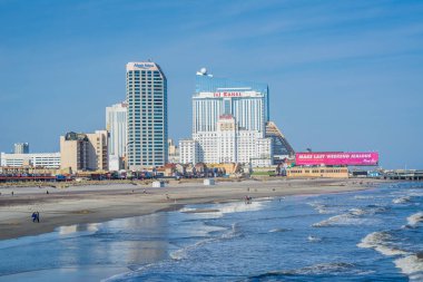 Plaj ve Binalar Atlantic City, New Jersey.