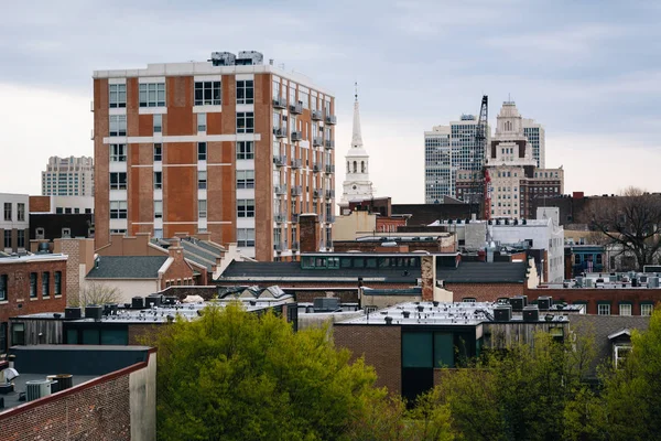 Vista de la Ciudad Vieja desde la pasarela Benjamin Franklin Bridge en Ph —  Fotos de Stock