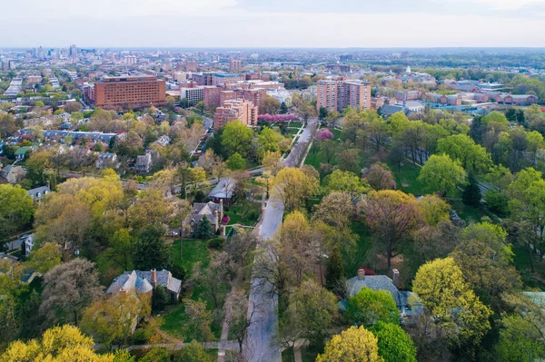 Aerial view of Guilford, in Baltimore, Maryland. — Stock Photo, Image