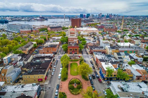 Vista aérea da Praça O 'Donnell em Cantão, Baltimore, Maryland . — Fotografia de Stock