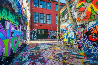 Grafiti sokak içinde Baltimore, Maryland, sokak sanatı.