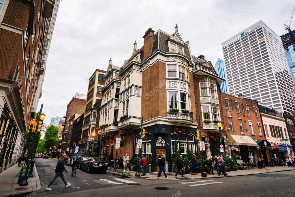 Buildings along 18th Street, near Rittenhouse Square, in Philade