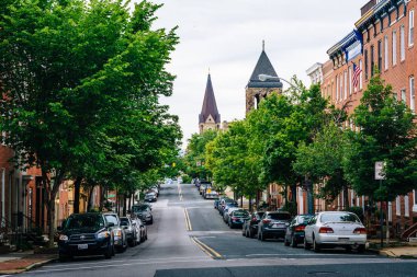 Tarihi kiliseler ve Lombard Street kasap h satır evler