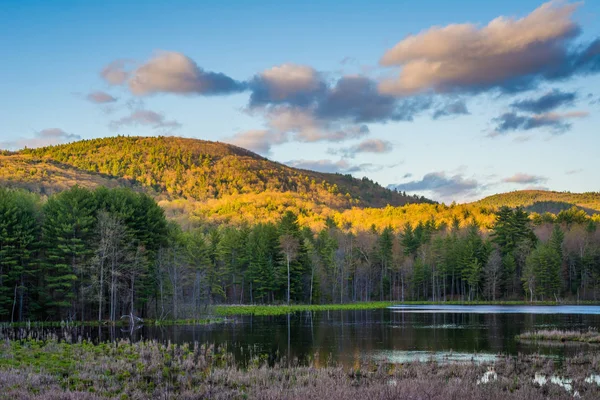 Mountains and a lake near Brattleboro, Vermont. — Stock Photo, Image