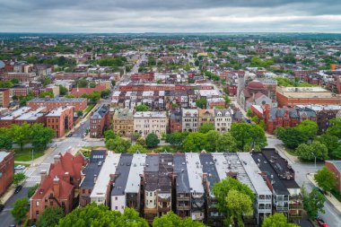 Bolton Hill, Baltimore, Maryland görünümünü.
