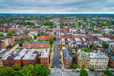 Bolton Hill, Baltimore, Maryland görünümünü.