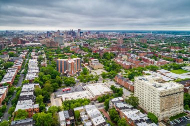 Bolton Hill, Baltimore, Maryland görünümünü.