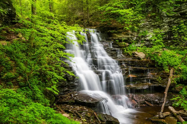 Waterfall at Ricketts Glen State Park, Pennsylvania. — Stock Photo, Image