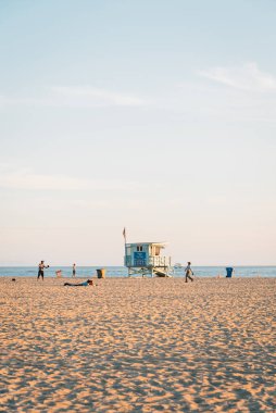 Santa Monica, Los Angeles, Kaliforniya sahilinde cankurtaran standı