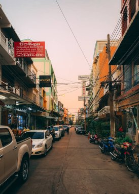 Bangkok, Tayland 'da bir sokak manzarası