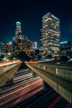 Los Angeles şehir merkezinde cityscape silüeçizgisi manzarası, Kaliforniya