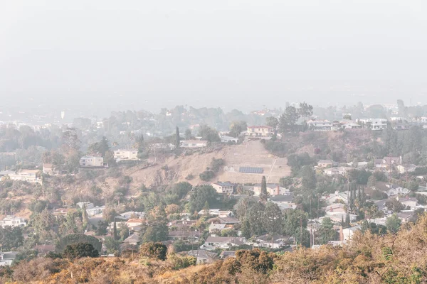 Hazy view from Mulholland Drive in Los Angeles, California — 스톡 사진