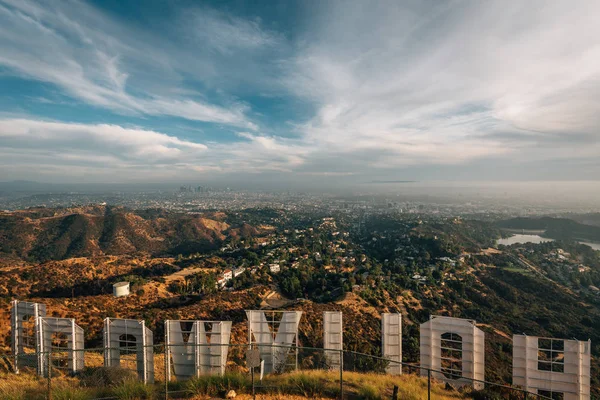 View over the Hollywood Sign, in Los Angeles, California — Stock Photo, Image