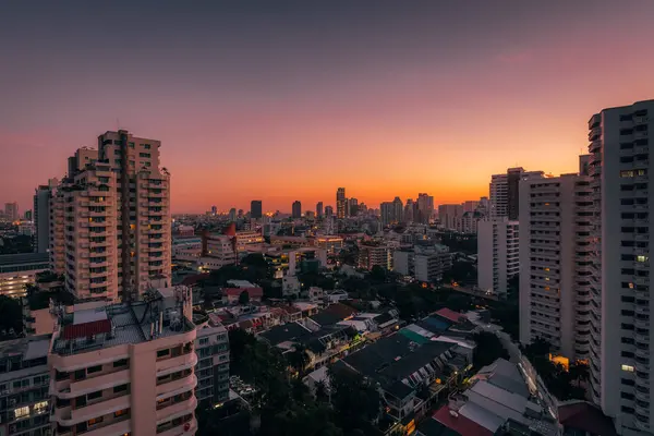 Sunrise cityscape kilátás Bangkok, Thaiföld — Stock Fotó
