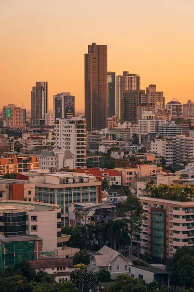 Pohled na východ slunce v Bangkoku, Thajsko — Stock fotografie