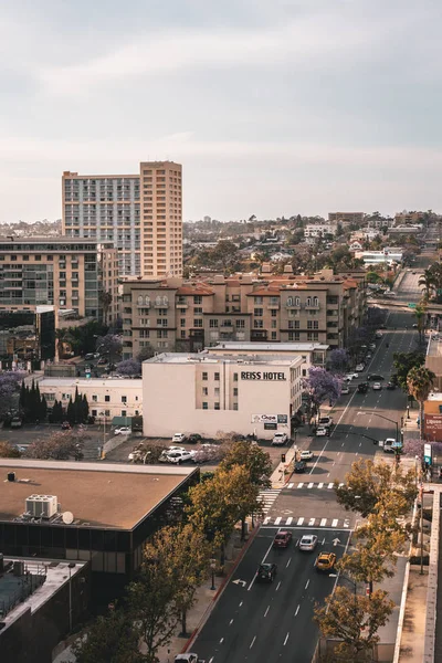 Uitzicht op 1st Avenue in het centrum van San Diego, Californië — Stockfoto