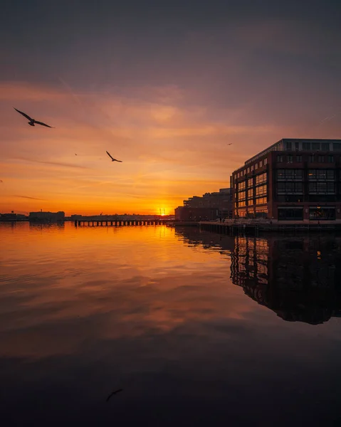 Zachód słońca w Fells Point, Baltimore, Maryland — Zdjęcie stockowe