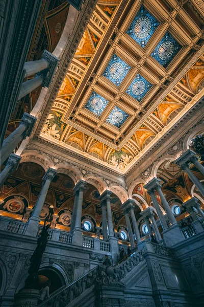 Interior architecture of the Library of Congress, Washington, DC — Stock Photo, Image