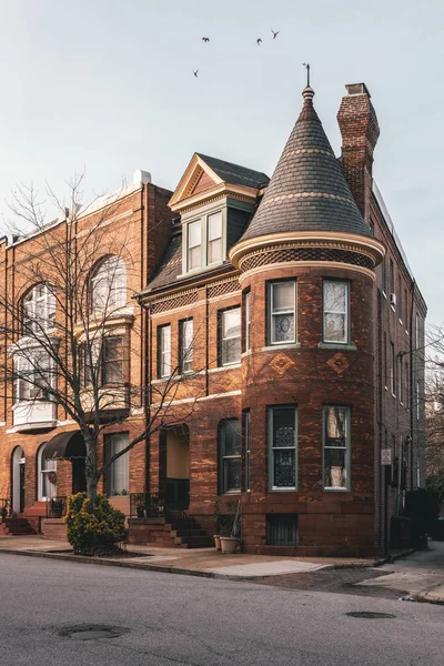Maisons en rangée de briques à Reservoir Hill, Baltimore, Maryland — Photo