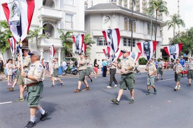 Honolulu, Hawaii, Amerika Birleşik Devletleri - 30 Mayıs 2016: Waikiki anma günü geçit töreni - Bsa asker 135