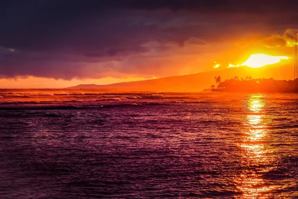 Pôr-do-sol tropical Havaí — Fotografia de Stock