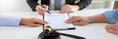 Judge gavel deciding on agreement prepared marriage divorce and 