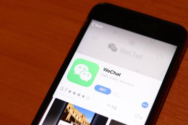 Los Angeles, California, Usa - 26 Kasım 2019: Wechat App Store sayfası Masa üstü görüşü, Illustrative Editorial