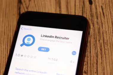 Los Angeles, California, Usa - 26 Kasım 2019: Linkedin Alıcı Uygulama Mağazası sayfası Masaüstü Görünümü, İllüstrasyon Editörü