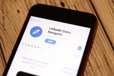 Los Angeles, California, Usa - 26 Kasım 2019: Linkedin Pazarlama Navigator Uygulama Mağazası sayfası Masaüstü Görünümü, İllüstrasyon Editörü
