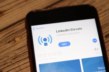 Los Angeles, California, Usa - 27 Kasım 2019: Linkedin Yükseltme Uygulama Mağazası sayfası, İllüstrasyon Editörü