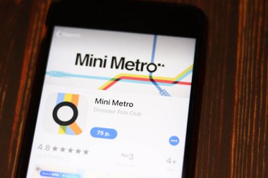 Los Angeles, California, Usa - 27 Kasım 2019: Mini Metro App Store sayfası, Illustrative Editorial