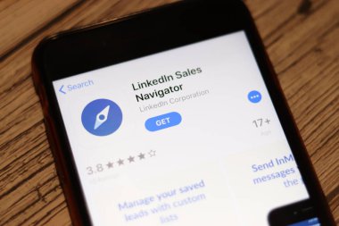 Los Angeles, California, Usa - 27 Kasım 2019: Linkedin Satış Seyir Defteri Uygulama Sayfası, İllüstrasyon Editörü