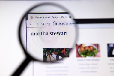 Los Angeles, California, Usa - 19 Aralık 2019: Martha Stewart web sitesi. Marthastewart.com logosu ekrana yakın çekim, İllüstrasyon Editörü