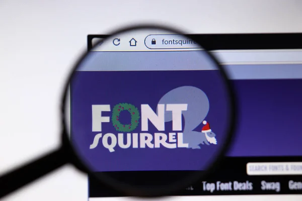 Los Ángeles, California, EE.UU. - 19 de diciembre de 2019: Página web de Font Squirrel. Logo Fontsquirrel.com en pantalla de primer plano, Editorial ilustrativa — Foto de Stock
