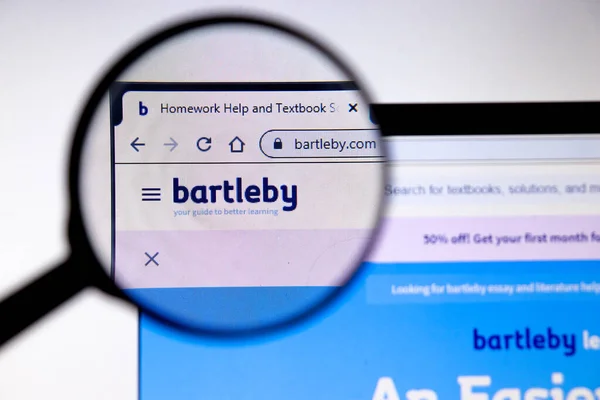 Los Angeles, California, Usa - 19 грудня 2019: сторінка веб-сайту Bartleby. Логотип Bartleby.com на екрані close-up, Illustrative Editorial — стокове фото