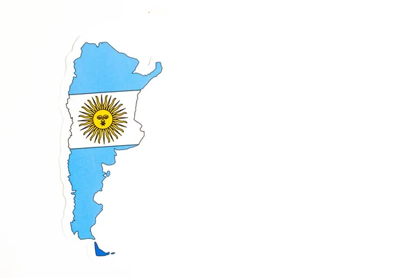 Argentinas flagga. Land skissera på vit bakgrund med kopia utrymme. Politisk illustration — Stockfoto