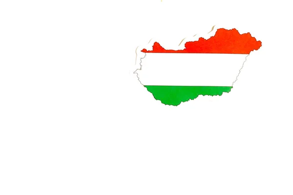 Nationale vlag van Hongarije. Landenschema op witte achtergrond met kopieerruimte. Beleidsillustratie — Stockfoto